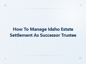 How to Manage Idaho Estate Settlement as Successor Trustee